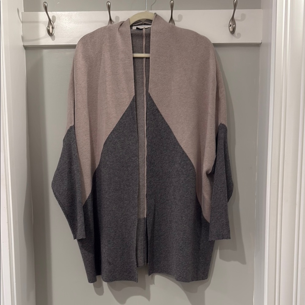 Anthropologie Gray and Tan Shrug Sweater